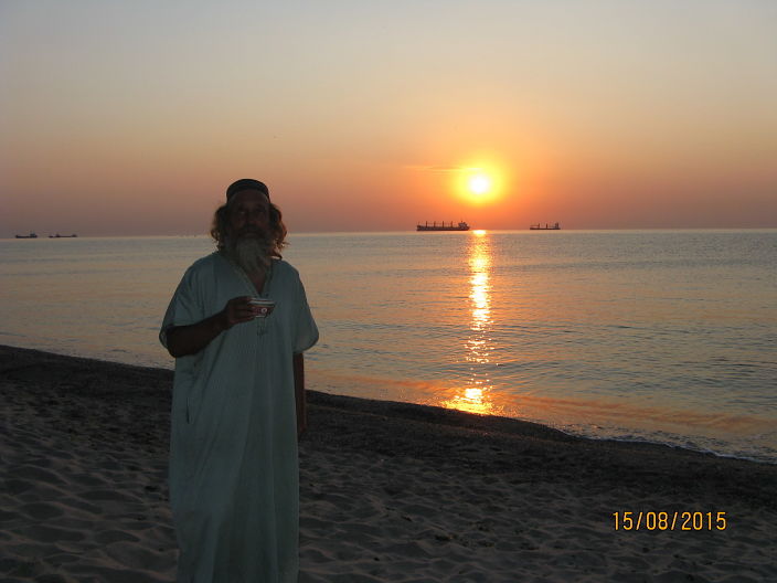 At the beach  , morning tea